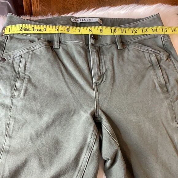 Anthropologie Marrakech Olive Green Ankle Side Slit Pants - Picture 5 of 11